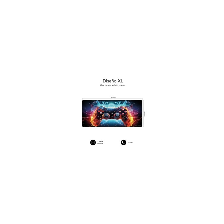 SUBBLIM GameCore XL Alfombrilla de ratón para juegos Negro, Multicolor
