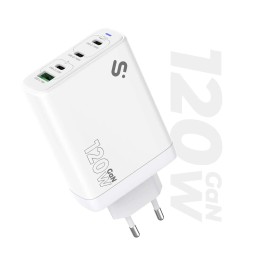 SUBBLIM Cargador GaN 120W USB-C, 4 Puertos (3x USB-C + 1x USB-A)