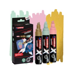 Edding 6900 X Multimarker marcador permanente Punta de cincel Oro, Verde claro, Rosa claro 3 pieza(s)