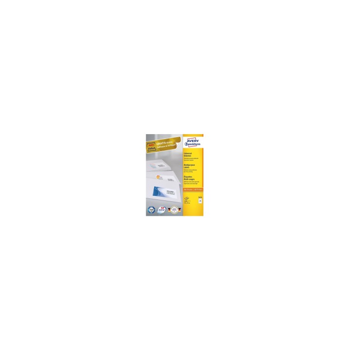 Avery 3474 etiqueta autoadhesiva Rectángulo Permanente Blanco 2400 pieza(s)