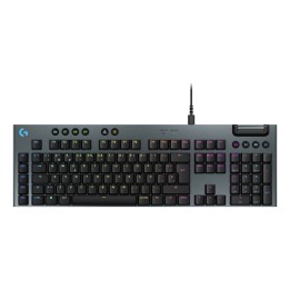 Logitech G Teclado mecánico para gaming con cable de perfil bajo G915 X, teclas de PBT de doble moldeado, teclas totalmente