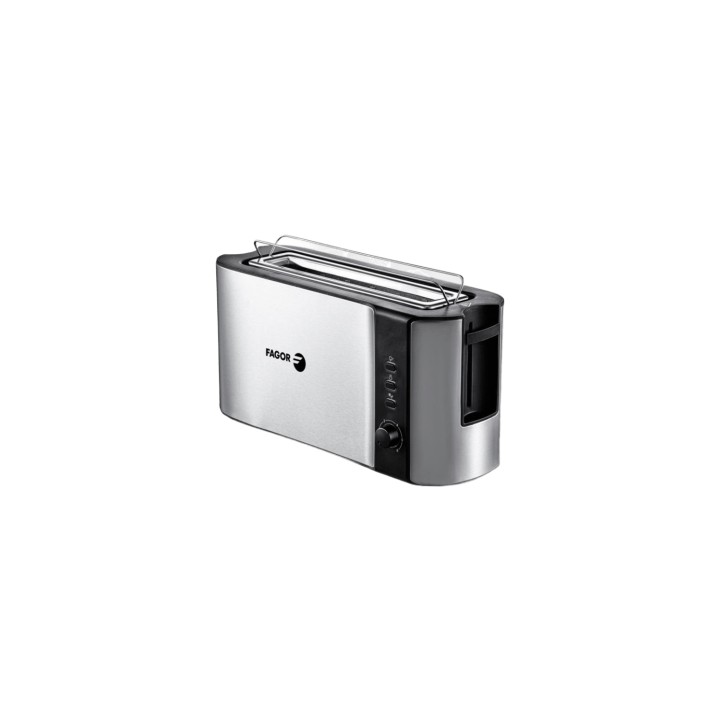 Fagor Bigtoast Steel 6 2 rebanada(s) 1000 W Negro, Acero inoxidable