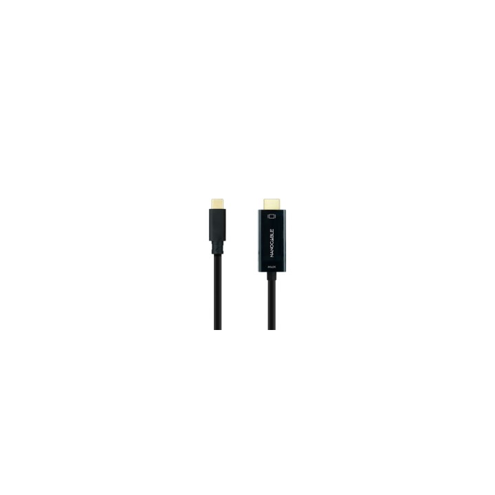 Nanocable Cable Conversor USB-C a HDMI 1.4 4K@30HZ 1.8 m, Negro