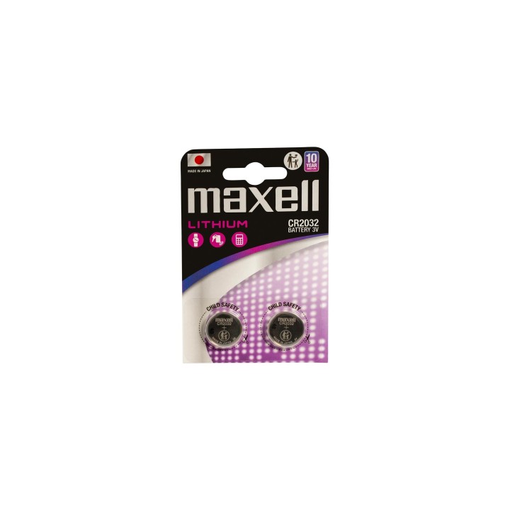 Maxell 12238500 pila doméstica Batería de un solo uso CR2032 Lithium-Manganese Dioxide (LiMnO2)