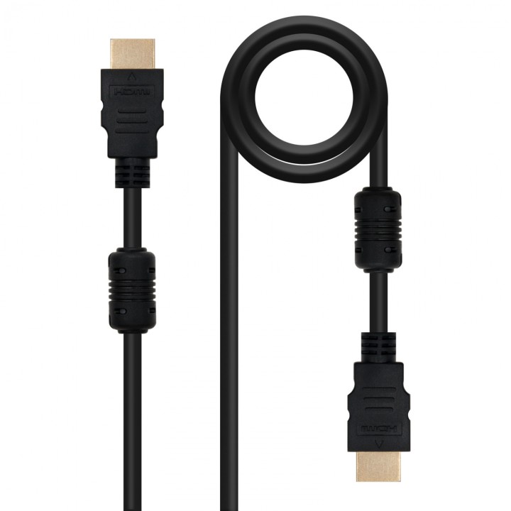 Nanocable Cable HDMI tipo A (Estándar)  V1.4 (ALTA VELOCIDAD / HEC) CON FERRITA 3 m Negro
