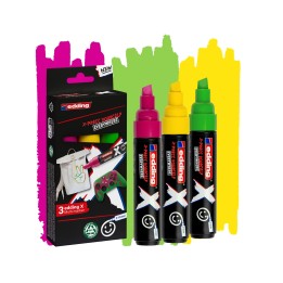 Edding 6900 X Multimarker marcador permanente Punta de cincel Verde, Rosa, Amarillo 3 pieza(s)