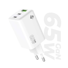 SUBBLIM Cargador GaN 65W USB-C + USB-C + USB-A
