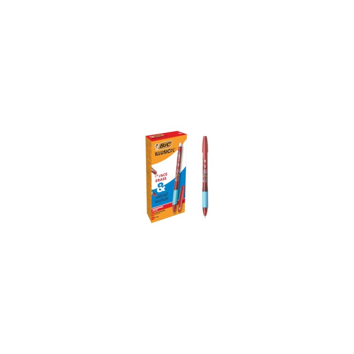 BIC Illusion Rojo Bolígrafo Medio 12 pieza(s)