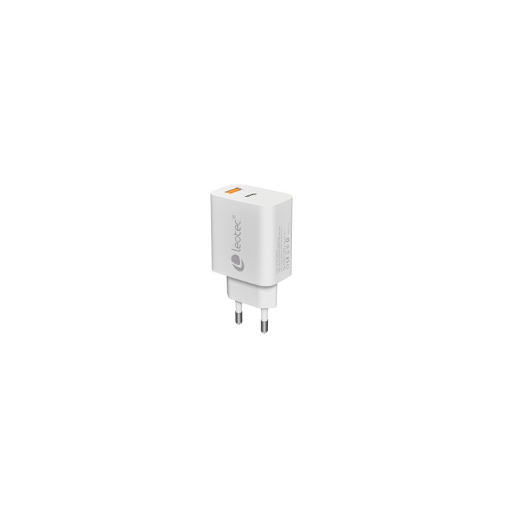 Leotec CARGADOR UNIVERSAL 30W GAN 1 USB C PD+1 USB A BLANCO