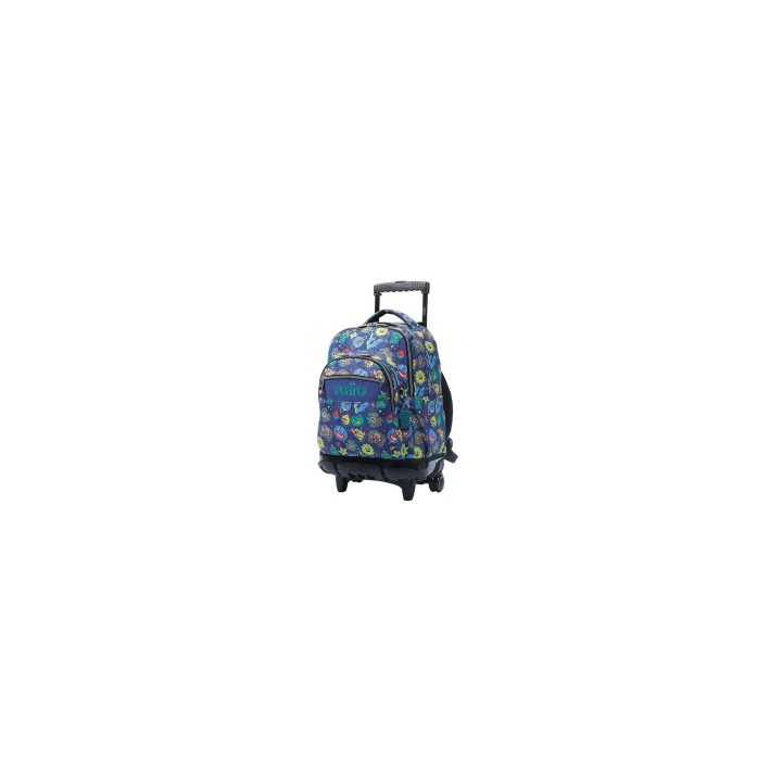 Totto Mochila Esccolar con ruedas Renglones Tello
