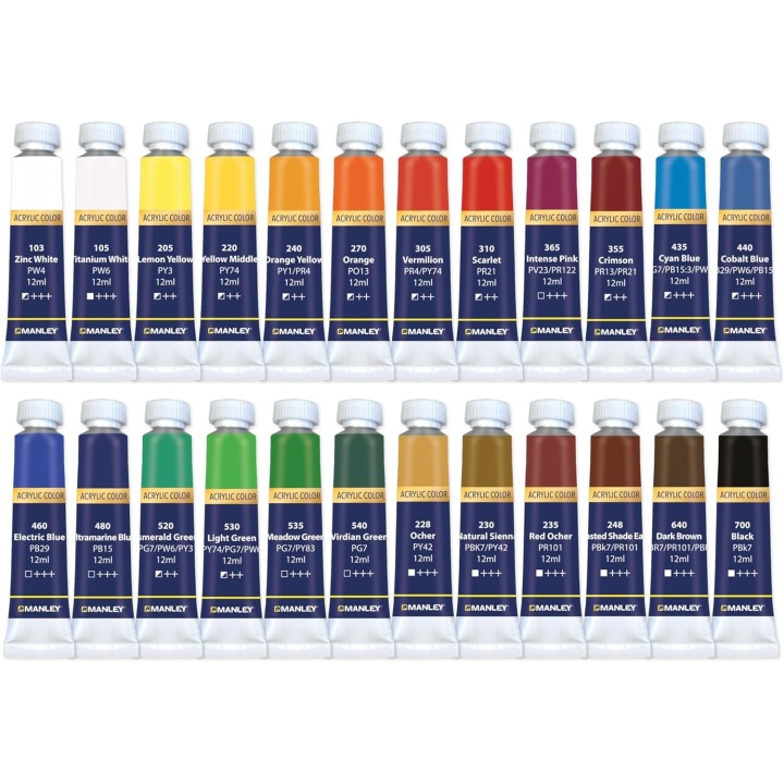 Manley Set Pinturas Acrílicas 24 Piezas