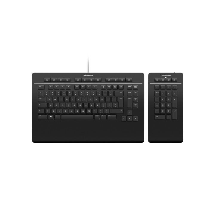 3Dconnexion Keyboard Pro with Numpad teclado Oficina USB + RF Wireless + Bluetooth QWERTZ Alemán Negro