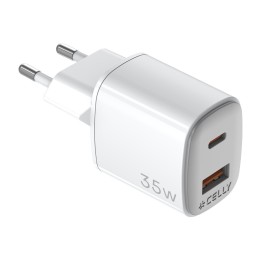 Celly UPTC1USB1USBC35 cargador de dispositivo móvil Universal Blanco Corriente alterna Carga rápida Interior