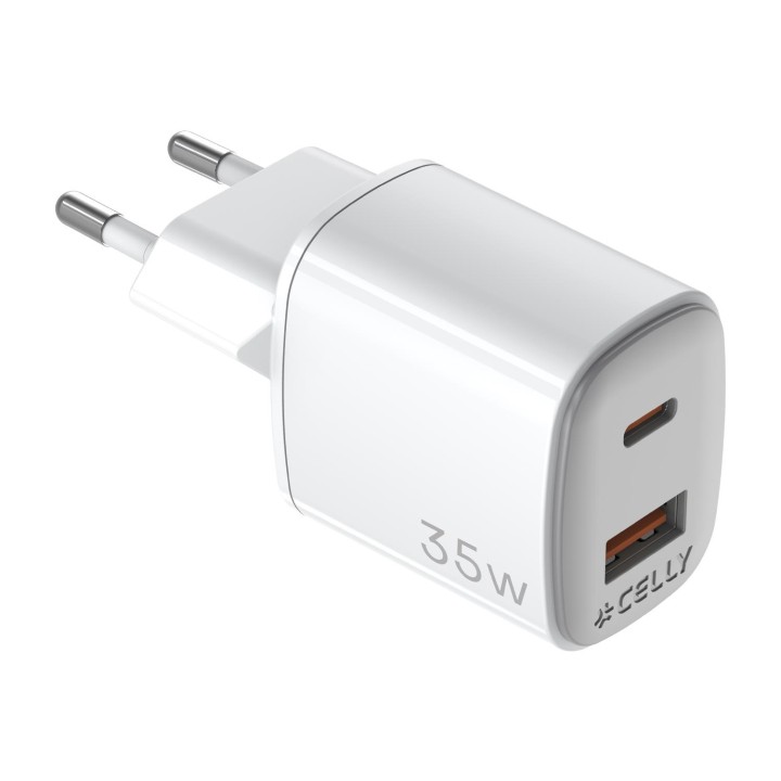 Celly UPTC1USB1USBC35 cargador de dispositivo móvil Universal Blanco Corriente alterna Carga rápida Interior