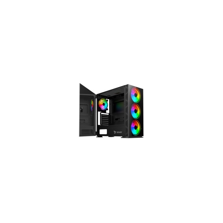 Savio PC Case Prime X1 ARGB Glass Black Midi Tower Negro