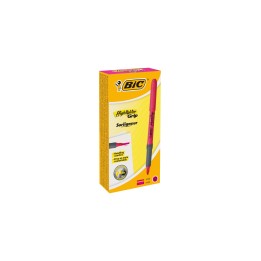 BIC Highlighter Grip marcador 12 pieza(s) Punta de cincel Rosa