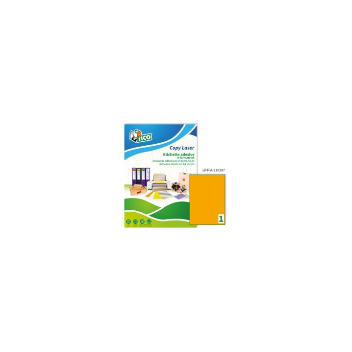 Tico LP4FA-210297 etiqueta autoadhesiva Rectángulo Permanente Naranja 70 pieza(s)