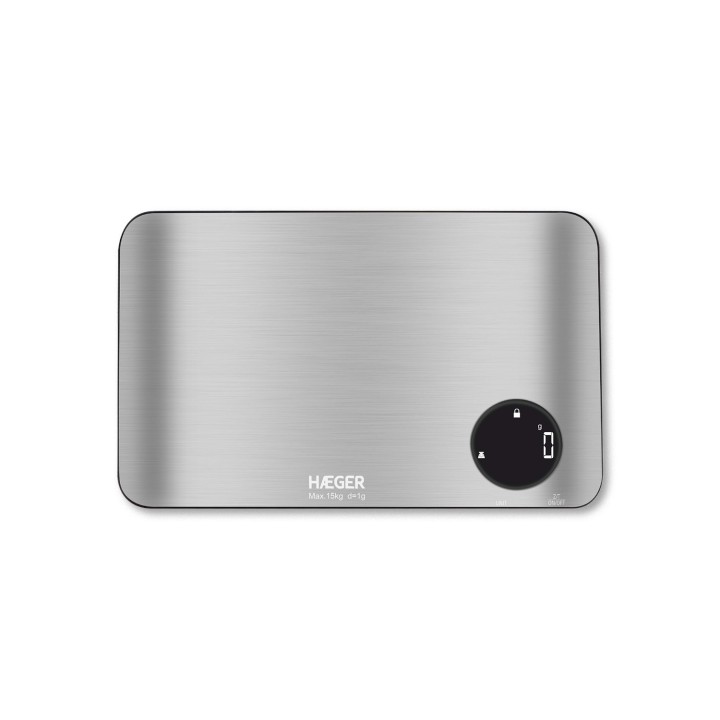 Haeger KS-DIG.012A báscula de cocina Acero inoxidable Encimera Rectángulo Báscula electrónica de cocina