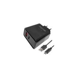 Approx APPUSBWALL65W Cargador 65W QC 1x USB A + 1 USB C + cable