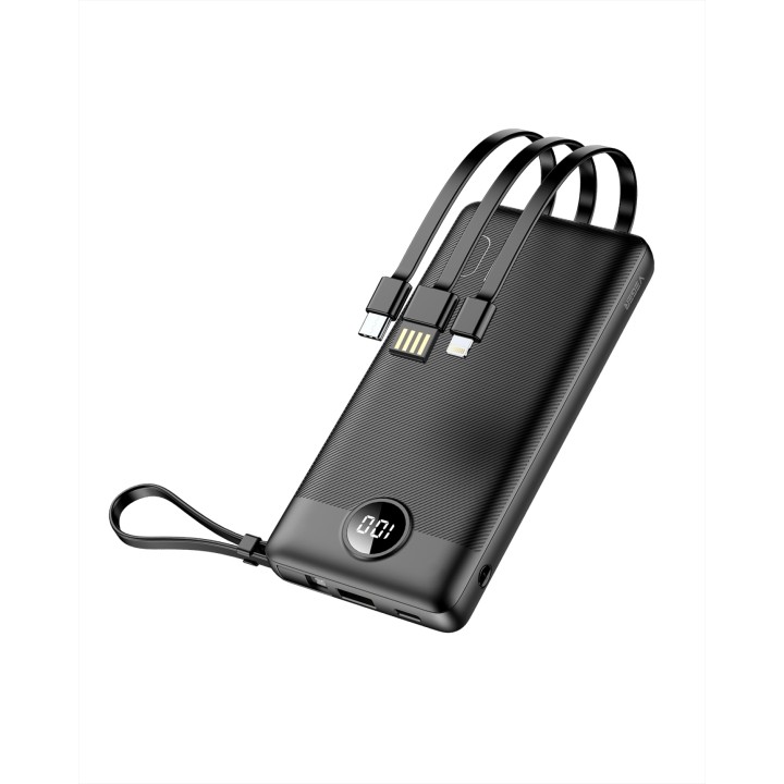 Veger VG-W2059 Power Bank 20.000 mAh Con 4 cables USB-C Micro USB 8 Pin USB-A