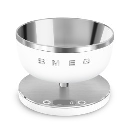 Smeg KSC01WHMWW báscula de cocina Acero inoxidable, Blanco Encimera Alrededor Báscula electrónica de cocina