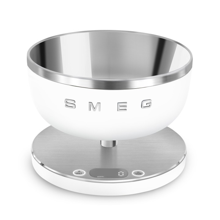Smeg KSC01WHMWW báscula de cocina Acero inoxidable, Blanco Encimera Alrededor Báscula electrónica de cocina