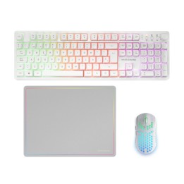 Mars Gaming MCPWXWES teclado Ratón incluido Juego RF inalámbrica + USB QWERTY Español Blanco