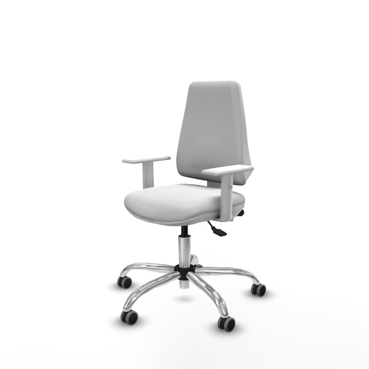 Piqueras y Crespo Elche blanca asincro bali blanco brazos blancos base cromada ruedas 65mm engomadas
