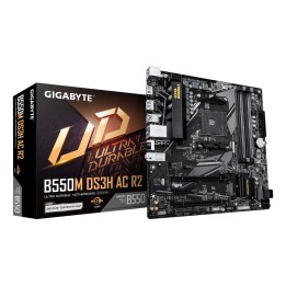 GIGABYTE B550M DS3H AC R2 Placa base - Procesadores AMD Ryzen 5000, VRM de 5+3 fases, hasta 4733 MHz DDR4 (O.C.), 1x M.2 PCIe