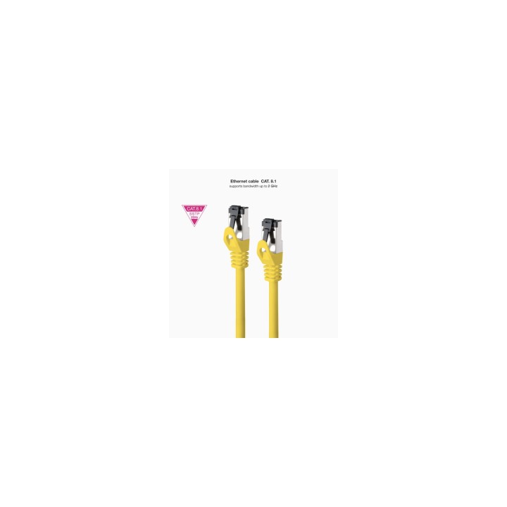 Nanocable Cable de Red Latiguillo Cat.8.1 2GHz LSZH SSTP AWG26, Amarillo, 2 m