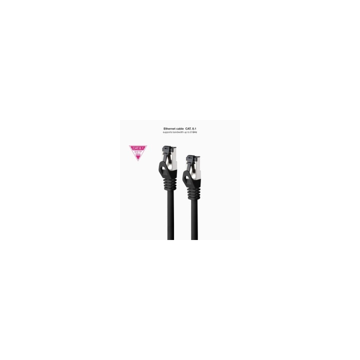 Nanocable Cable de Red Latiguillo Cat.8.1 2GHz LSZH SSTP AWG26, Negro, 2 m