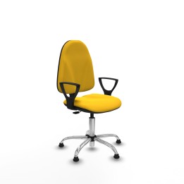 Piqueras y Crespo Algarra CP similpiel amarillo brazos fijos base cromada topes