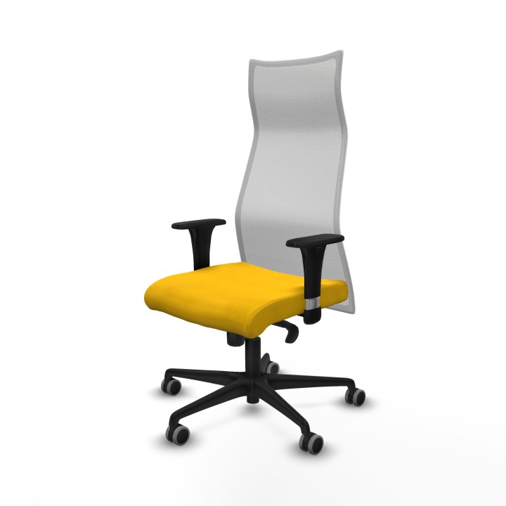 Piqueras y Crespo Albacete malla sincro malla blanca bali amarillo brazos 1D base nailon ruedas 65mm engomadas