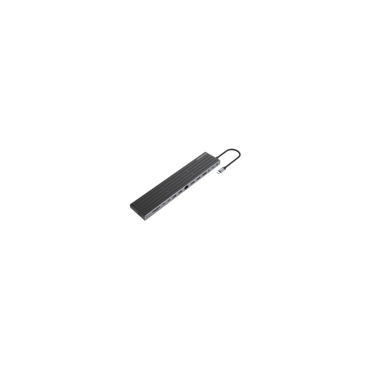 Conceptronic DONN32B base para portátil y replicador de puertos Alámbrico USB 3.2 Gen 1 (3.1 Gen 1) Type-C Gris, Plata
