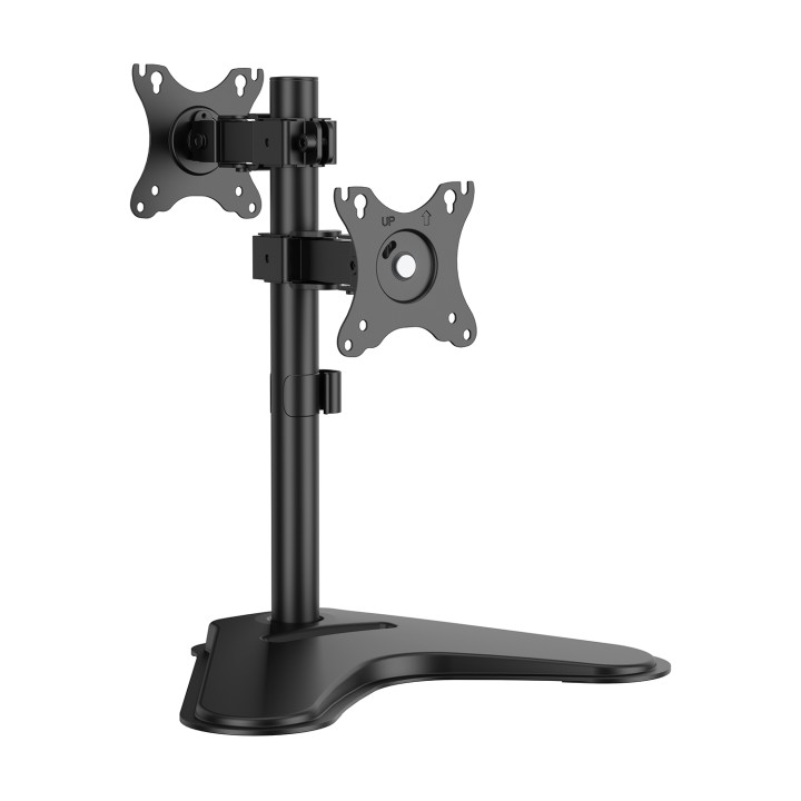 AISENS Soporte de Mesa Eco Inclinable y Rotable para 2 Monitores/POS 8kg de 17"-32", Negro