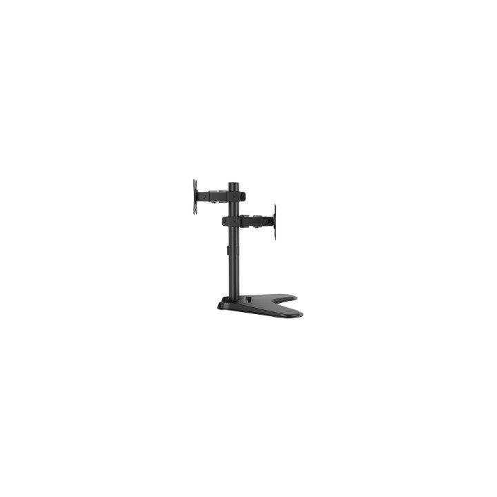 AISENS Soporte de Mesa Eco Inclinable y Rotable para 2 Monitores/POS 8kg de 17"-32", Negro