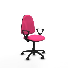 Piqueras y Crespo Algarra CP similpiel rosa brazos fijos base poliamida ruedas engomadas 50mm