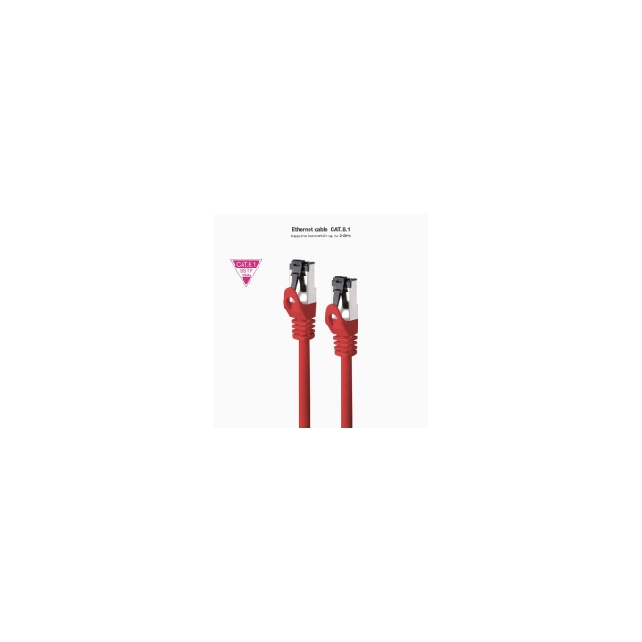 Nanocable Cable de Red Latiguillo Cat.8.1 2GHz LSZH SSTP AWG26, Rojo, 2 m
