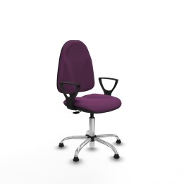 Piqueras y Crespo Algarra CP similpiel morado brazos fijos base cromada topes