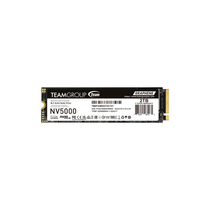 Team Group NV5000 2 TB M.2 PCI Express 4.0 NVMe 3D NAND