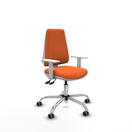Piqueras y Crespo Elche blanca asincro bali naranja brazos blancos base cromada ruedas 65mm engomadas