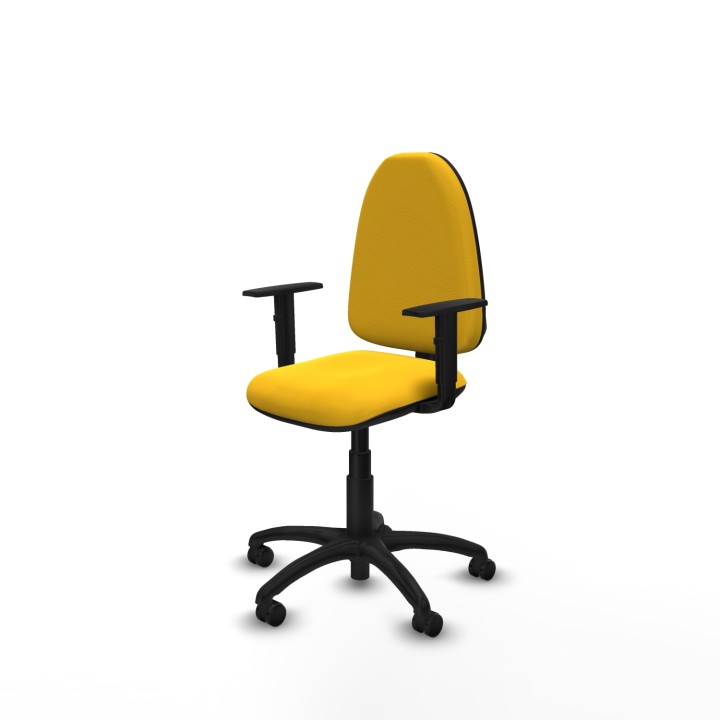 Piqueras y Crespo Ayna CP similpiel amarillo brazos 1D base poliamida ruedas engomadas 50mm