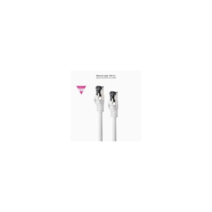 Nanocable Cable de Red Latiguillo Cat.8.1 2GHz LSZH SSTP AWG26, Blanco, 2 m