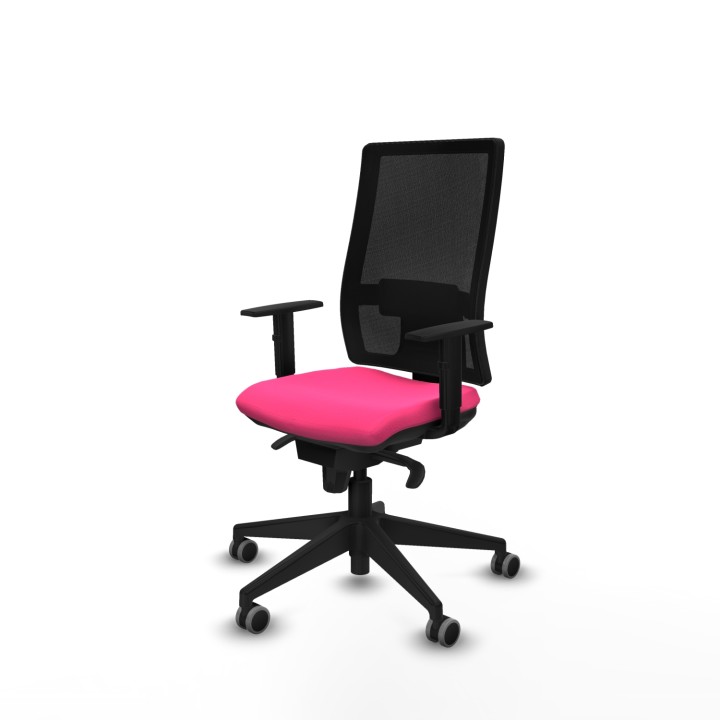 Piqueras y Crespo Horna sincro malla negra similpiel rosa brazos 1D base piramidal ruedas 65mm engomadas