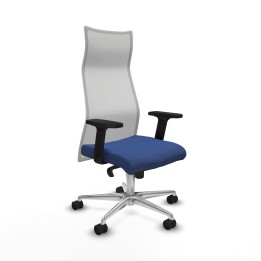 Piqueras y Crespo Albacete malla sincro malla blanca bali azul marino brazos 2D base aluminio ruedas 65 mm nailon