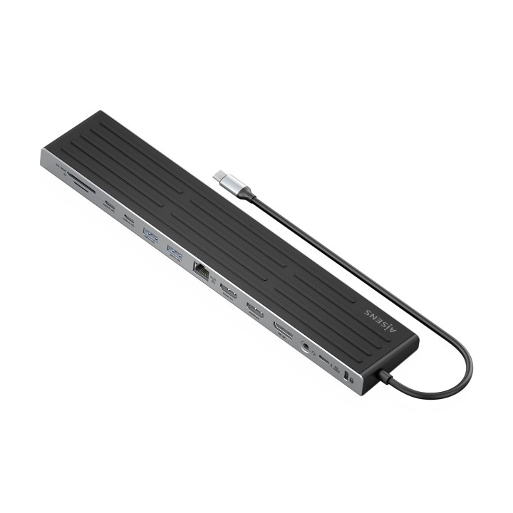 AISENS USB-C Dock 13 en 1, USB-C A 2xHDMI, 1xDisplayPort, 1xRJ45, 3xUSB-A, 2xUSB-C, 1xUSB-C PD, 1xSD, 1xMicro SD, 1xAudio,