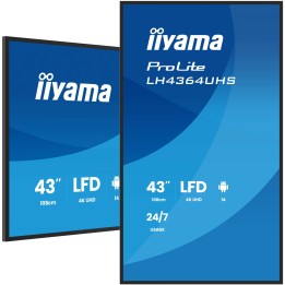 iiyama LH4364UHS-B1AG pantalla de señalización Pantalla plana para señalización digital 109,2 cm (43") LED Wifi 500 cd / m² 4K