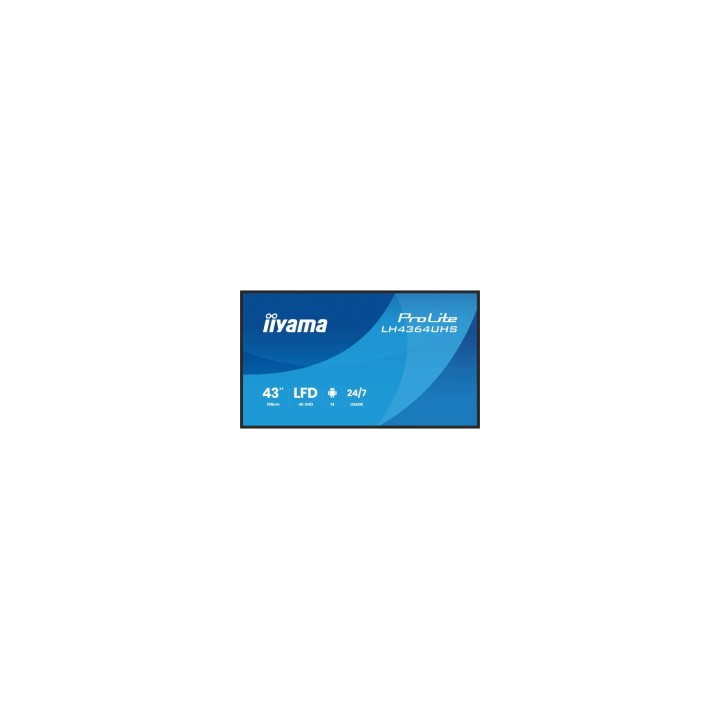 iiyama LH4364UHS-B1AG pantalla de señalización Pantalla plana para señalización digital 109,2 cm (43") LED Wifi 500 cd / m² 4K