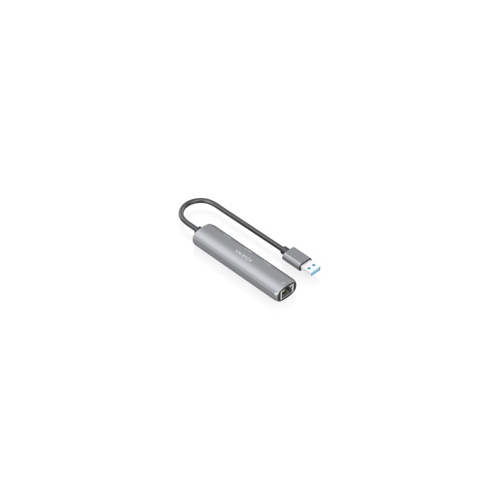 AISENS USB3.0 Dock USB-A A Ethernet Gigabit + Hub 2xUSB-C+1xUSB-A, Gris, 15cm