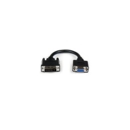 StarTech.com Adaptador Conversor de 20cm DVI-I a VGA - DVI-I Macho - HD15 Hembra - Cable Convertidor Negro